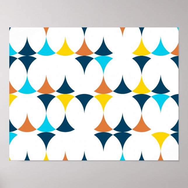Colourful, modern, cool, trendy geometric shapes poster (Front)