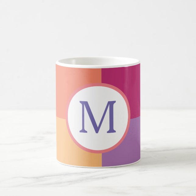 Colourful Modern Custom Monogram Initial Coffee Mug (Center)
