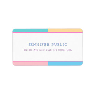 Colourful Modern Design Template Trendy Address Label