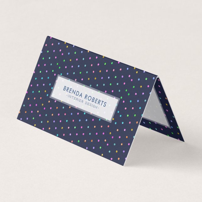 Colourful Modern Dots Pattern Business Card (Front)
