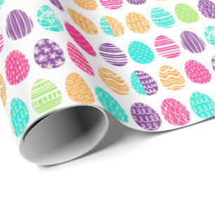 Colourful modern Easter Eggs Pattern Wrapping Paper
