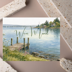 Colourful Modern Elegant New Address Moving Coasta Postcard