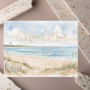 Colourful Modern Elegant We've Moved Coastal State Postcard