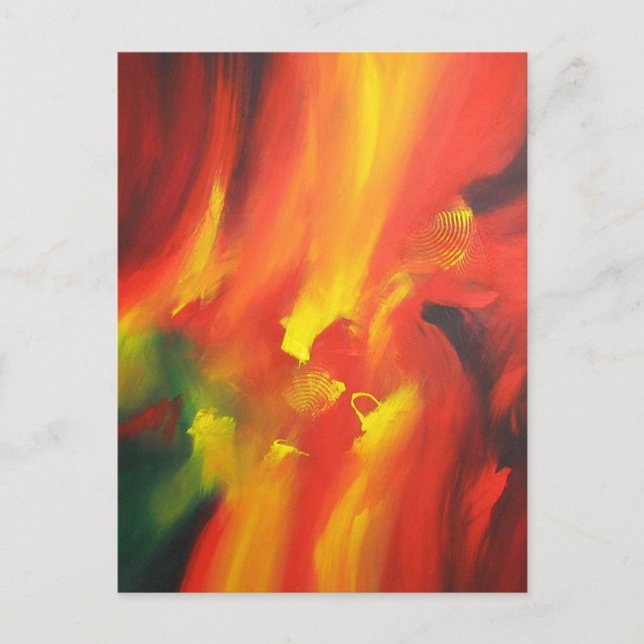 Colourful Modern Expressionist Abstract Painting Postcard (Front)