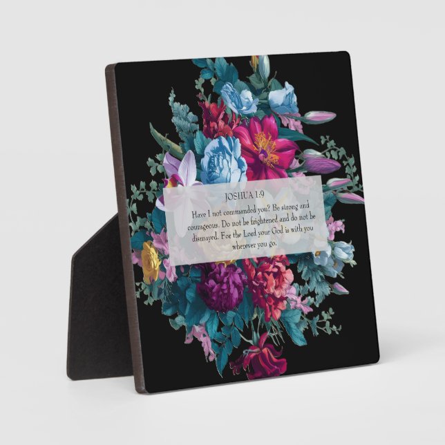 Colourful modern floral Christian gift Plaque (Front)