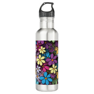 Colourful Modern Flower Pattern 710 Ml Water Bottle