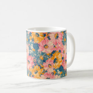 Colourful Modern Flowers Floral Pattern Coffee Mug