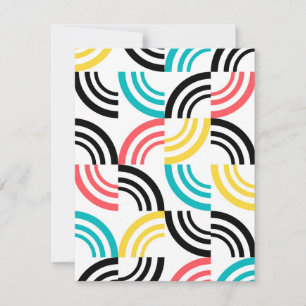 Colourful, modern, fun, cheerful geometric graphic card