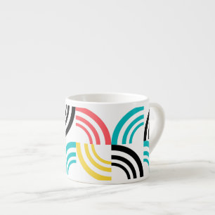 Colourful, modern, fun, cheerful geometric graphic espresso cup