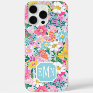Colourful Modern Garden Monogrammed iPhone 16 Pro Max Case