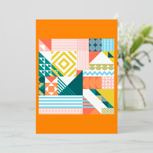 Colourful Modern Geometric Abstract Pattern  Invitation