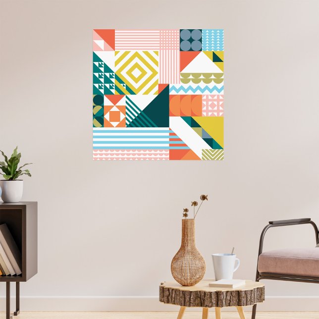 Colourful Modern Geometric Abstract Pattern  Poster (Creator Uploaded)