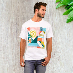 Colourful Modern Geometric Abstract Pattern  T-Shirt