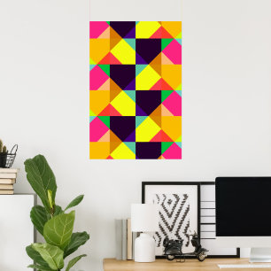 Colourful Modern Geometric Abstract Poster