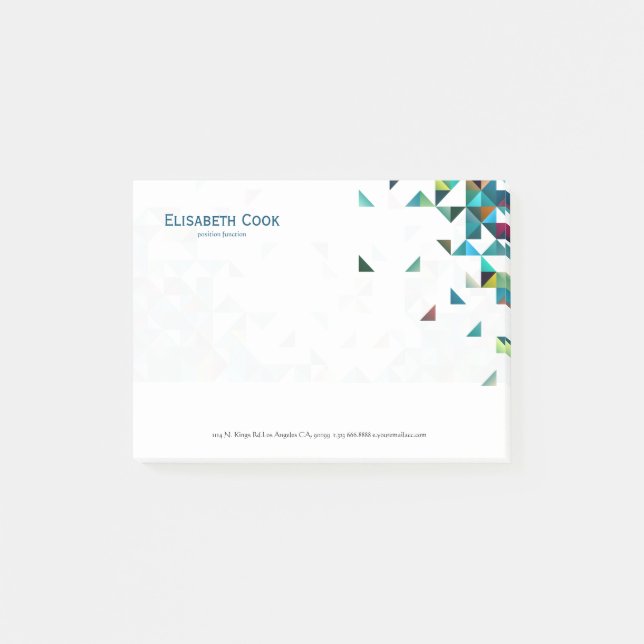 Colourful Modern Geometric Abstract Triangles 4 Post-it Notes (Front)