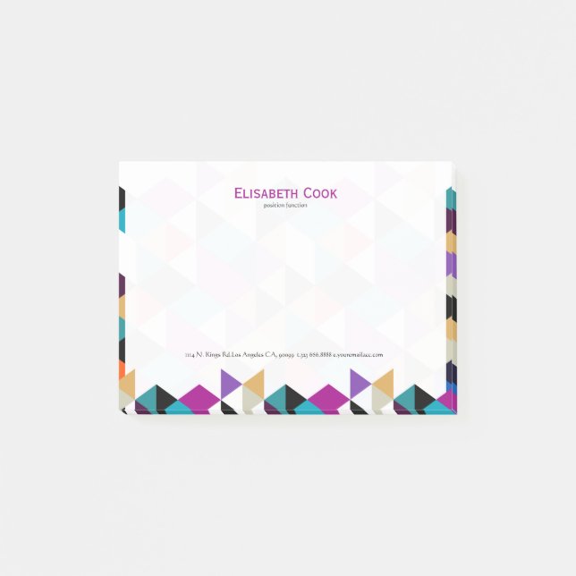 Colourful Modern Geometric Abstract Triangles Post-it Notes (Front)