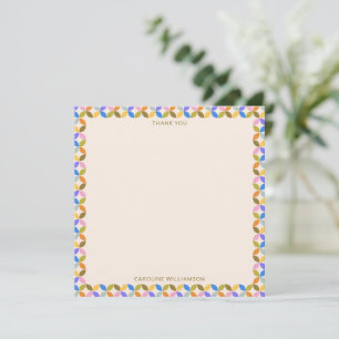 Colourful Modern Geometric Border Personalised Nam Thank You Card
