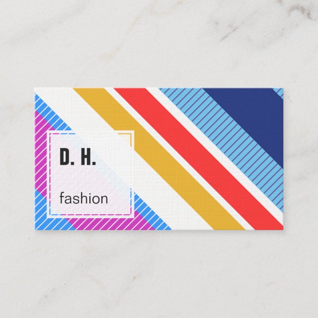 Colourful Modern Geometric Design Business Card (Front)