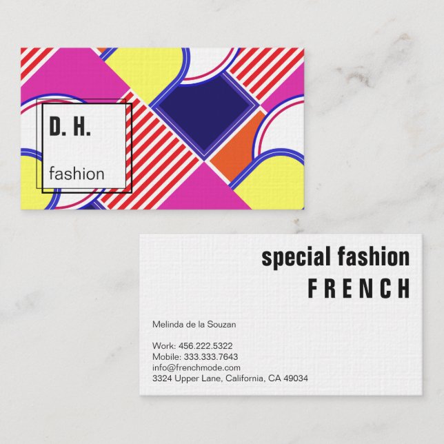 Colourful Modern Geometric Design Business Card (Front/Back)