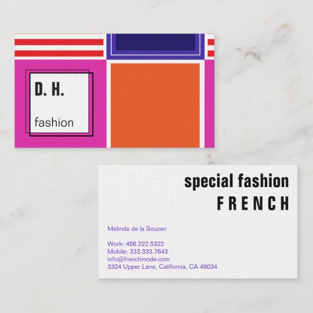 Colourful Modern Geometric Design Business Card (Front/Back)
