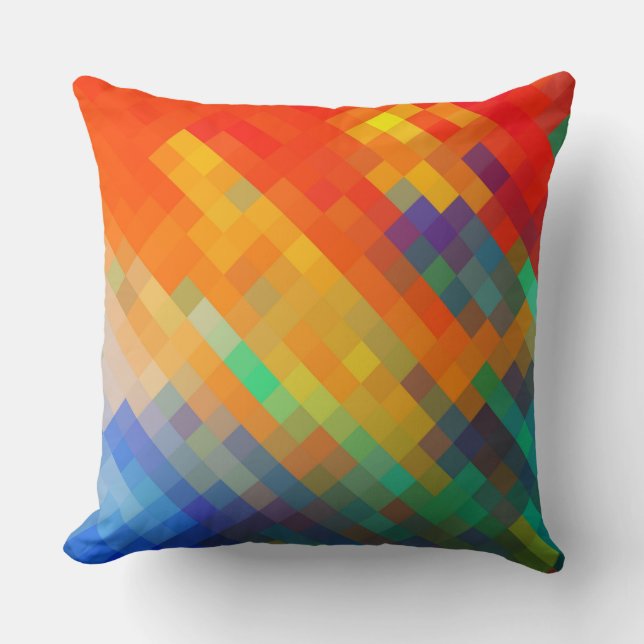 Colourful Modern Geometric Diamond Pattern #20 Cushion (Front)