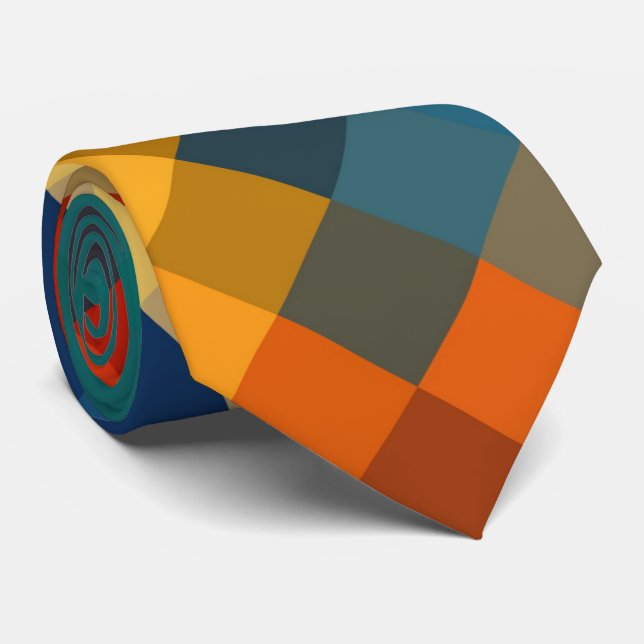Colourful Modern Geometric Diamond Pattern #22 Tie (Rolled)