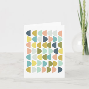 Colourful Modern Geometric Half Circle Shapes Card