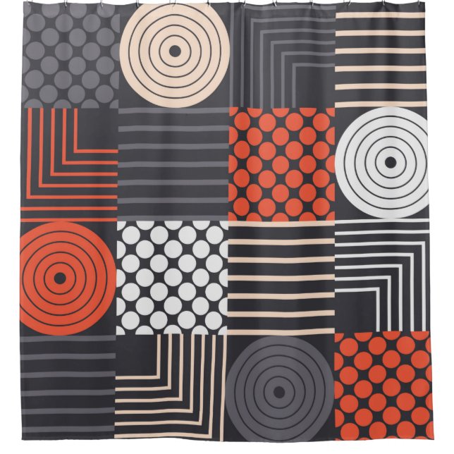 Colourful modern geometric seamless pattern shower curtain (Front)