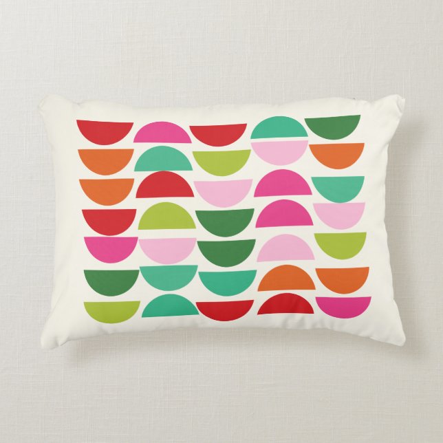 Colourful Modern Geometric Shapes Simple Pattern Decorative Cushion (Front)