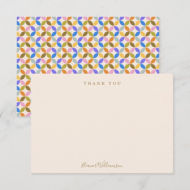 Colourful Modern Geometric Shower Personalised Thank You Card (Front/Back)