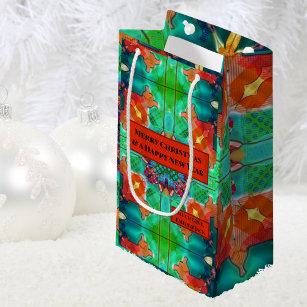 Colourful Modern Geometric Watercolor Pattern Small Gift Bag