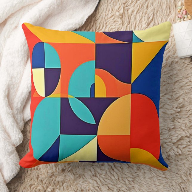 Colourful Modern Geometry Cushion (Blanket)