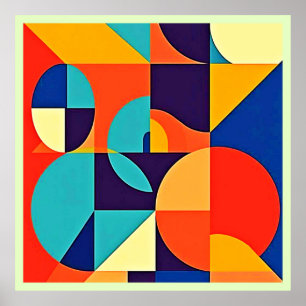 Colourful Modern Geometry Poster