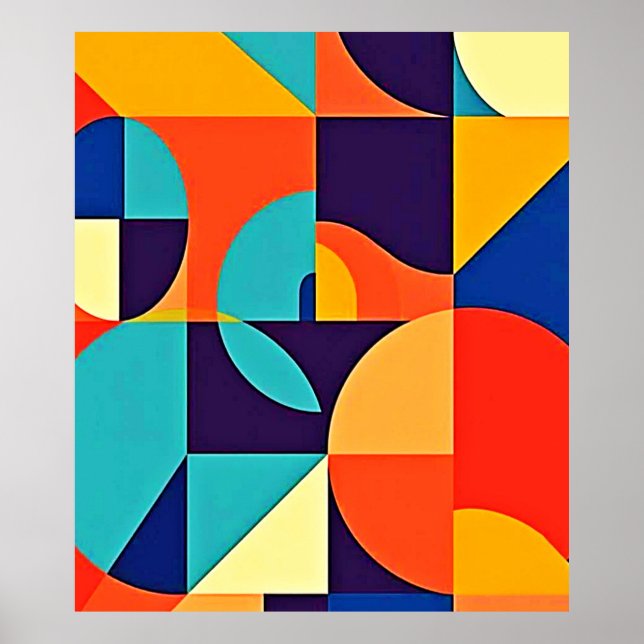 Colourful Modern Geometry Poster (Front)
