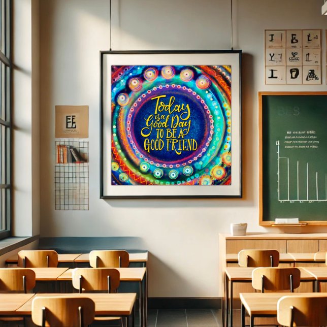 Colourful Modern Good Friend Inspirivity Poster (Creator Uploaded)