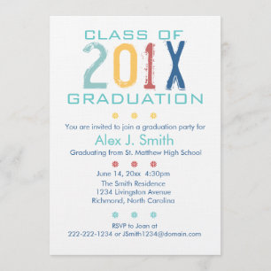 Colourful Modern Graduation Party Invitation