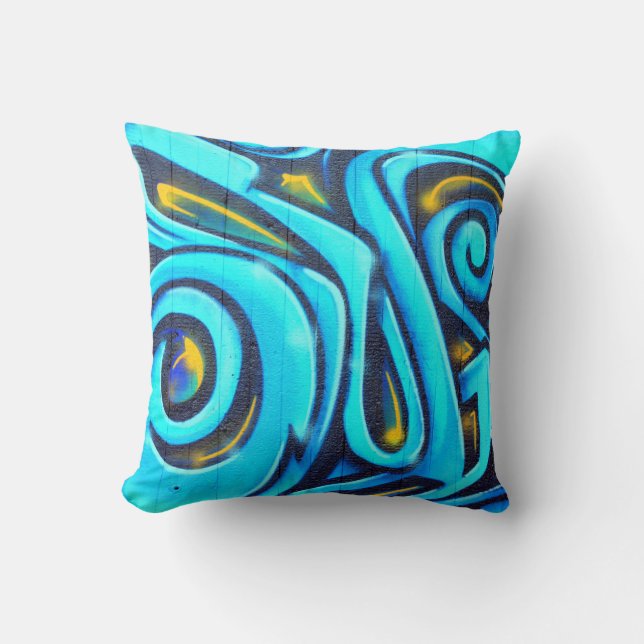 Colourful Modern Graffiti Street Art Painting Cushion (Front)