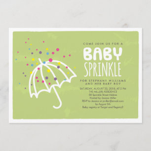 Colourful Modern Green Baby Sprinkle Invitation