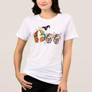 Colourful Modern Halloween Artsy Boo Tri-Blend Shirt