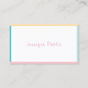 Colourful  Modern Hand Script Text Sympathetic Business Card