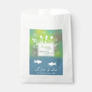 Colourful Modern Happy Norooz Letters Fish Flowers Favour Bags