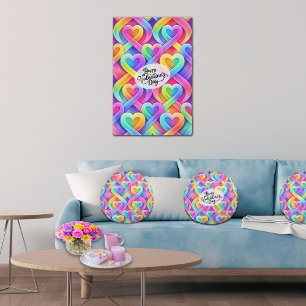Colourful Modern Hearts Pattern Valentine’s Day Poster