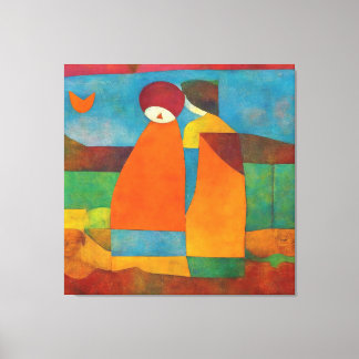 Colourful, Modern Impressionist Couple #1 Canvas Print