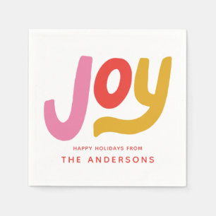 Colourful Modern Joy Holiday Napkin