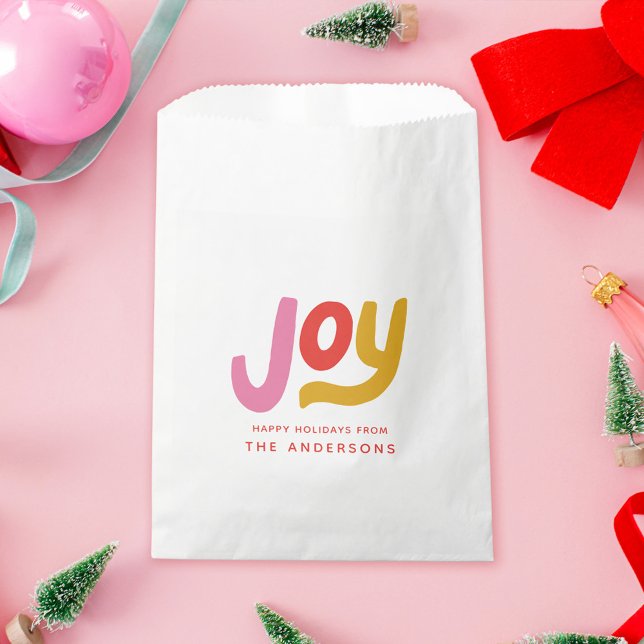 Colourful Modern Joy Holiday Party Favour Bags (Creator Uploaded)