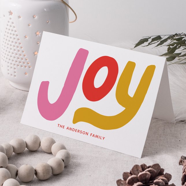 Colourful Modern Joy Non-Photo Holiday Card (Creator Uploaded)