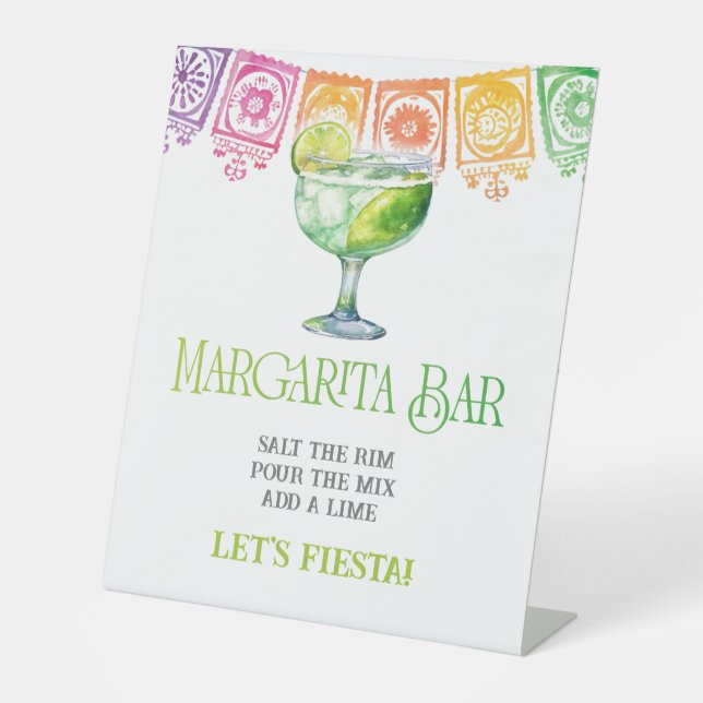 Colourful Modern Margarita Bar Sign  (Front)