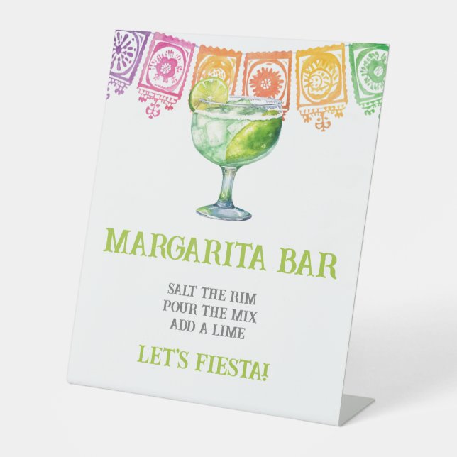 Colourful Modern Margarita Bar Sign  (Front)