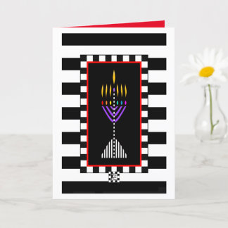 Colourful Modern Menorah Greeting Card