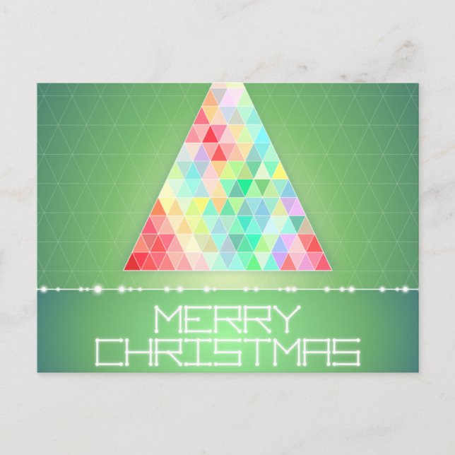 Colourful Modern Merry Christmas Holiday Postcard (Front)